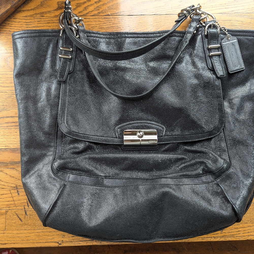 Black Leather Tote Bag